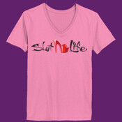 Slut Life Heel - 4 inches - Ladies ComfortSoft® V Neck T Shirt