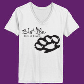 Slut Life - Brass Knuckles - Ladies ComfortSoft® V Neck T Shirt