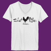Slut Life - C. Hungry - Ladies ComfortSoft® V Neck T Shirt