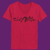 Slut Life Kinky - Ladies ComfortSoft® V Neck T Shirt