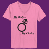 SlutLife - MyBody Transgender1 - Ladies ComfortSoft® V Neck T Shirt