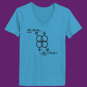 SlutLife - MyBody MyChoice Swinger - Ladies ComfortSoft® V Neck T Shirt