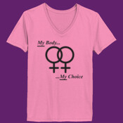 SlutLife - MyBody Lesbian - Ladies ComfortSoft® V Neck T Shirt